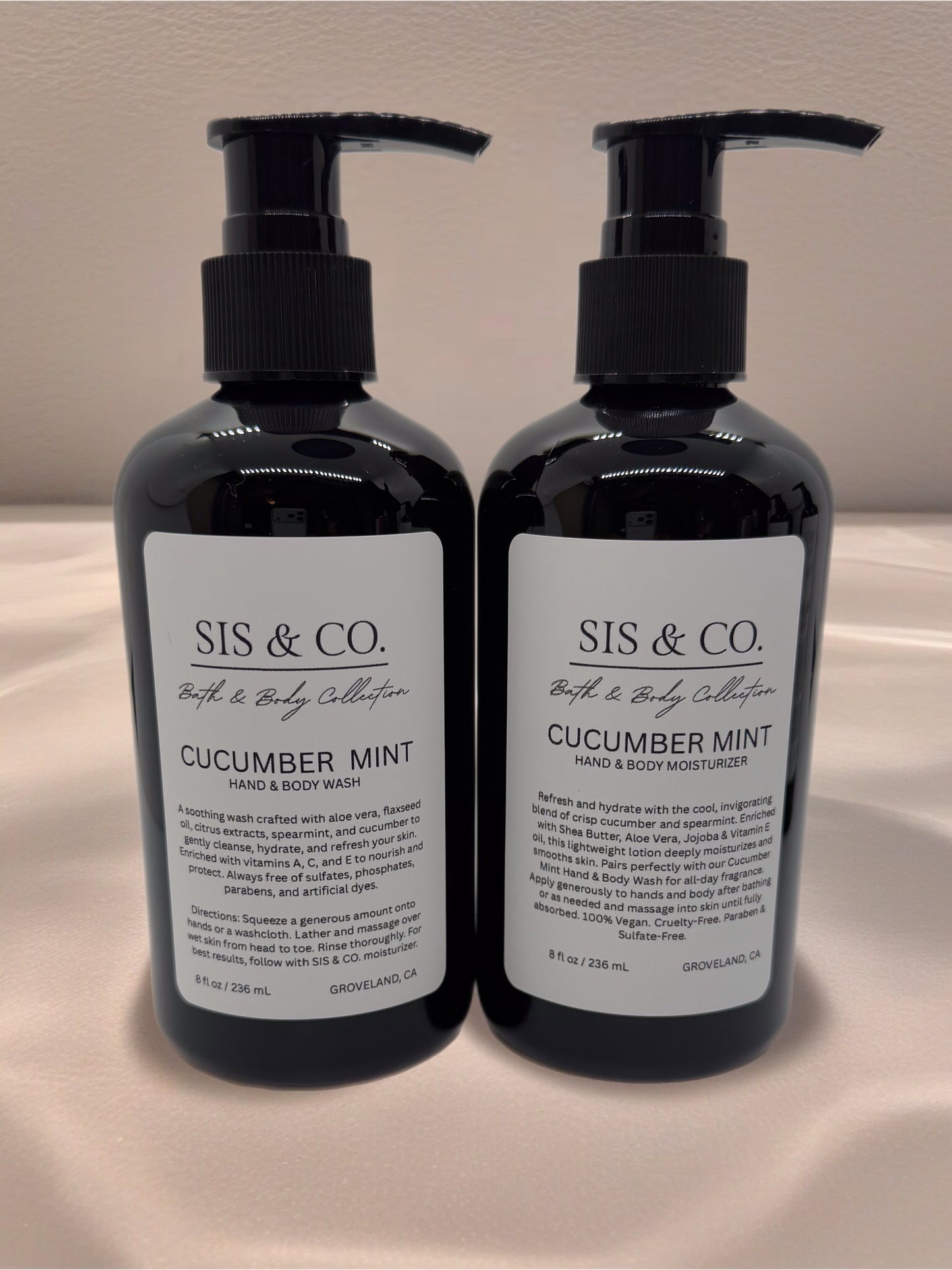 Sis & Co. - Cucumber Mint Hand & Body Wash + Moisturizer Duo